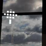 December 4 Assignment: The Key to My Serenity.
The key to my serenity is conscious contact with the God of my understanding. I was taking pictures at our church Christmas tea today when I was captivated by the the reflection of the clouds in the window looking into the sanctuary.