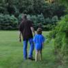 Papa and Abbie searching for bears, or maybe just black rasberries ...