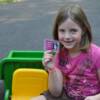 She passed Papa's School of Driving with flying colors!