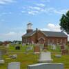 Photo Assignment: The Color of Calm.  I don't know a more peaceful, beautiful, calm place -- nestled in a valley amidst acres of cornfields and farmlands. The church was built in the 1800s. Many relatives rest peacefully here.